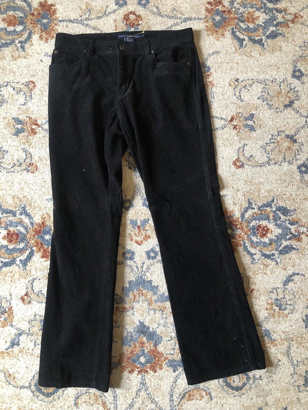 Vintage Ralph Lauren Sport Womens Straight Leg Black Corduroy Pants Size 8